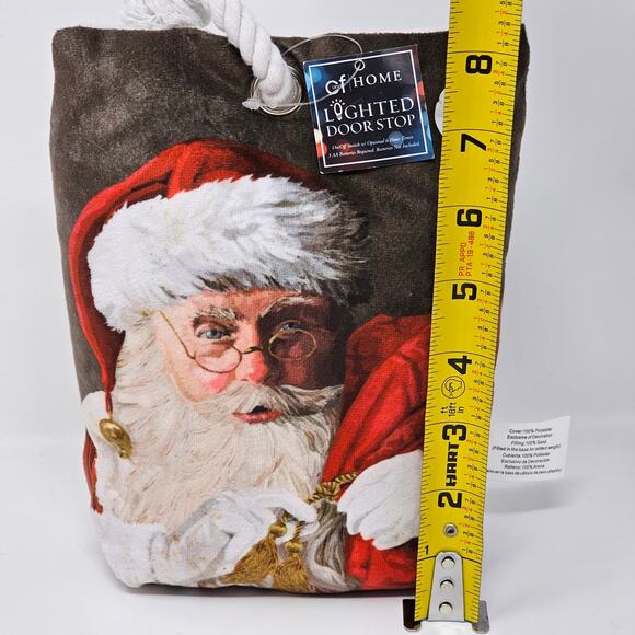 Christmas Door Stop Santa Claus Light Up Battery Operated Timer Option Weighted - Picture 7 of 9